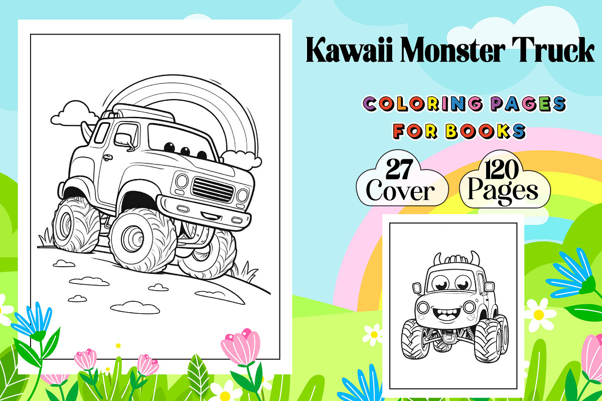 Kawaii Monster Truck Coloring Page, an Arts & Entertainment Photo by Wow Magic (Photo 1 of 3)