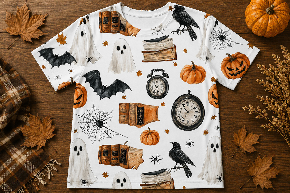 Vintage Ghost Halloween Clipart, a Seasonal Illustration by Daily.Designs (Photo 4 of 5)