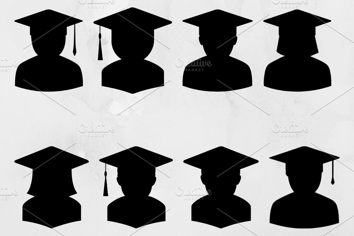 Graduates Silhouette SVG, an Education Illustration by newminddesign (Photo 1 of 3)