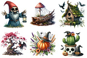 Watercolor Halloween Garden Clipart, an Illustration by SinaCreation (Thumbnail 4 of 5)