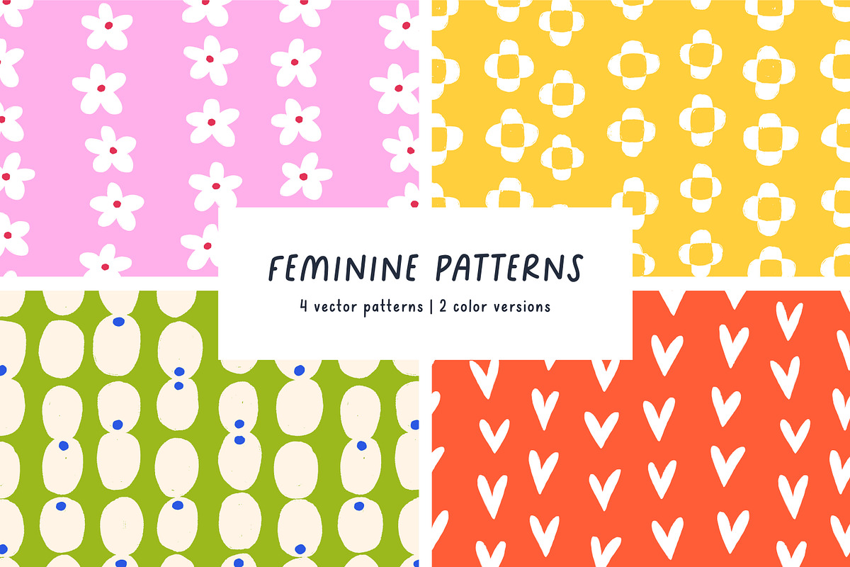 Feminine, abstract seamless patterns, a Pattern Graphic by Good Studio (Photo 1 of 18)