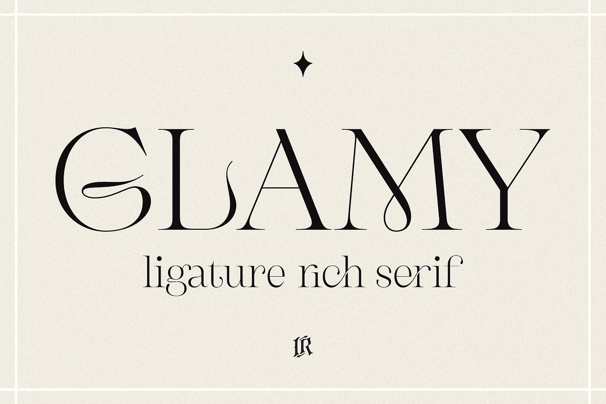 GLAMY - Ligature Rich Serif, a Serif Font by Ivan Rosenberg (Photo 1 of 13)