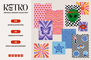 Retro Vibes Graphic Set 60s 70s