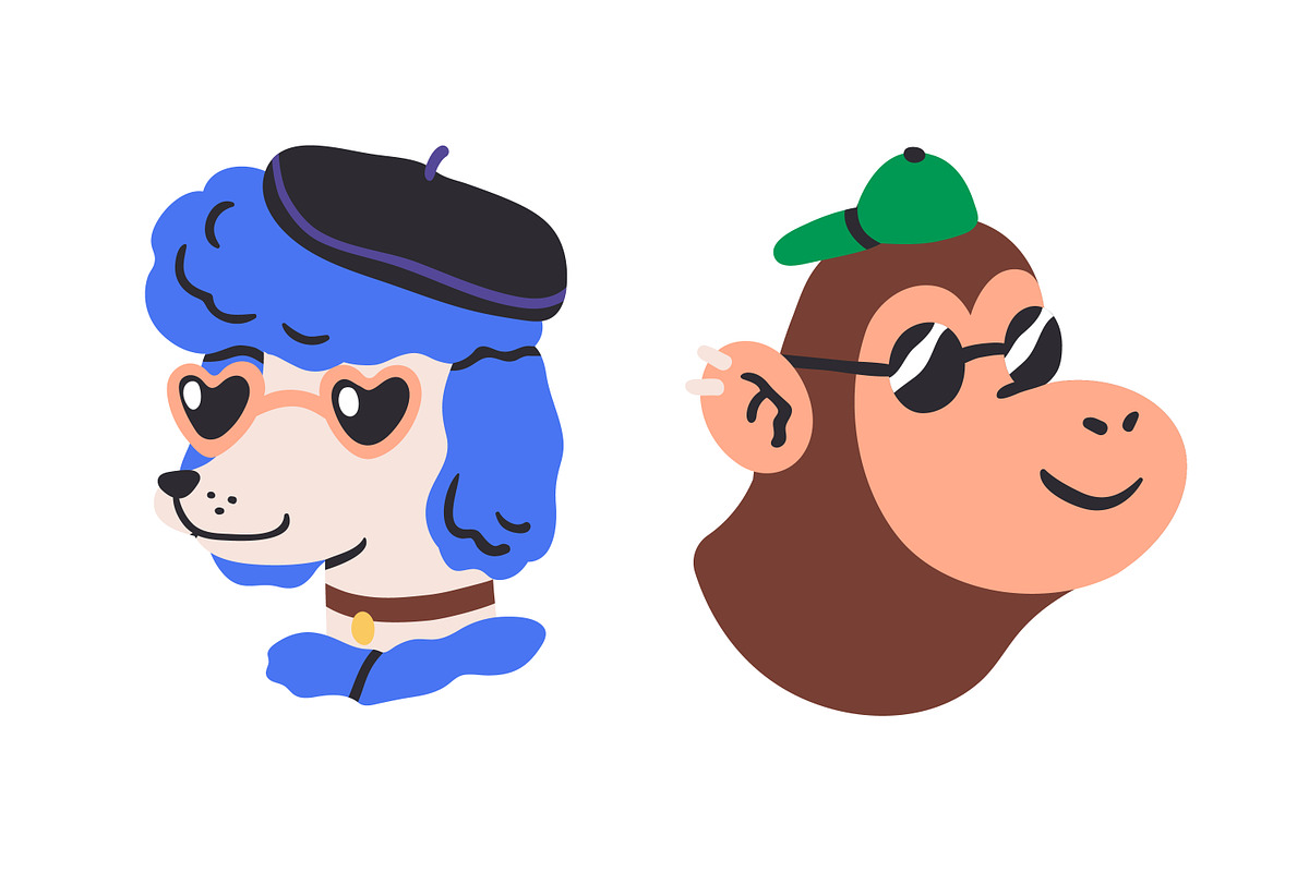 Cute, funny animals avatars set, an Animal Illustration by Good Studio (Photo 5 of 6)