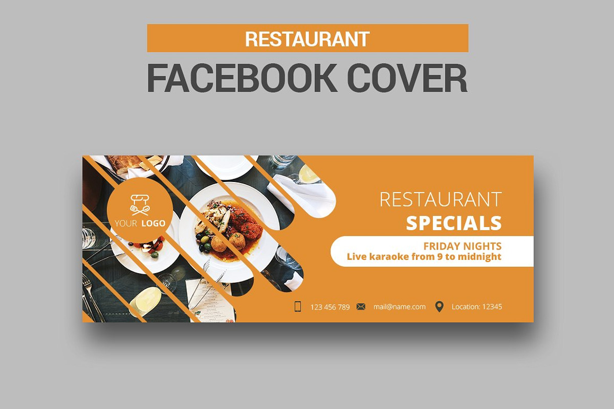 Restaurant Facebook Covers, a Social Media Template by UNIK Agency (Photo 2 of 8)