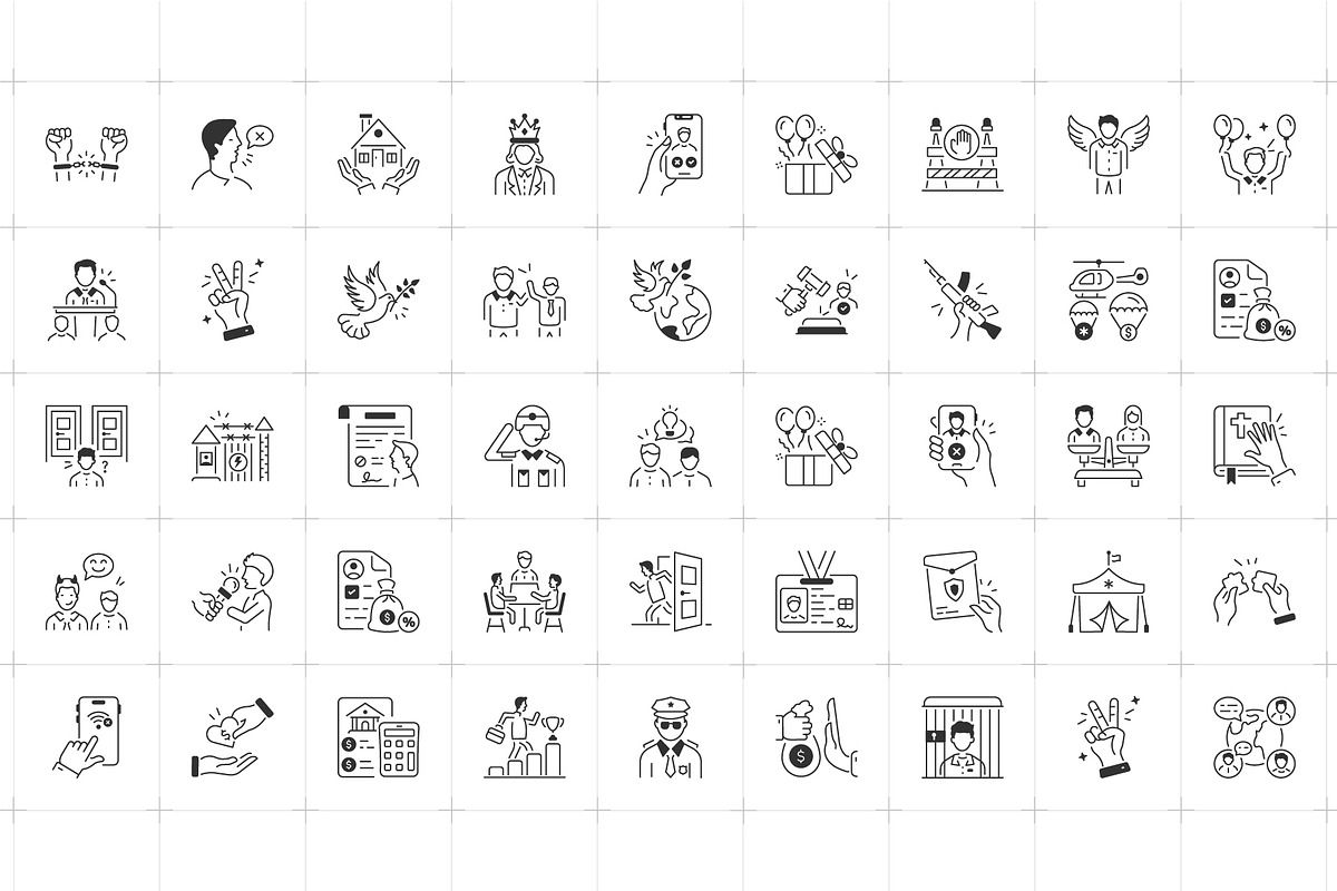 Sovereignty and Freedom Icons, an Outline Icon by Prosymbols (Photo 4 of 5)