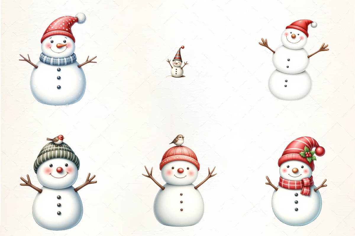 Frosty Snowman Holiday Clipart Bundl, an Illustration by CrexoraLab (Photo 3 of 5)
