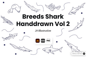 Breeds Shark Handdrawn Vol 2, an Animal Illustration by SLAB! Design