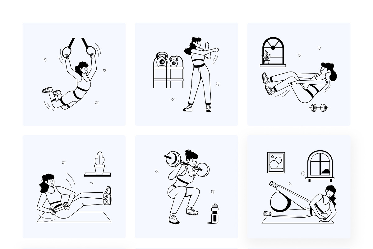 Gym and Fitness Mini Illustrations, a Person Illustration by Vectors Market (Photo 10 of 11)