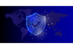 Shield with check mark polygonal, an Object Illustration by GraphiShop