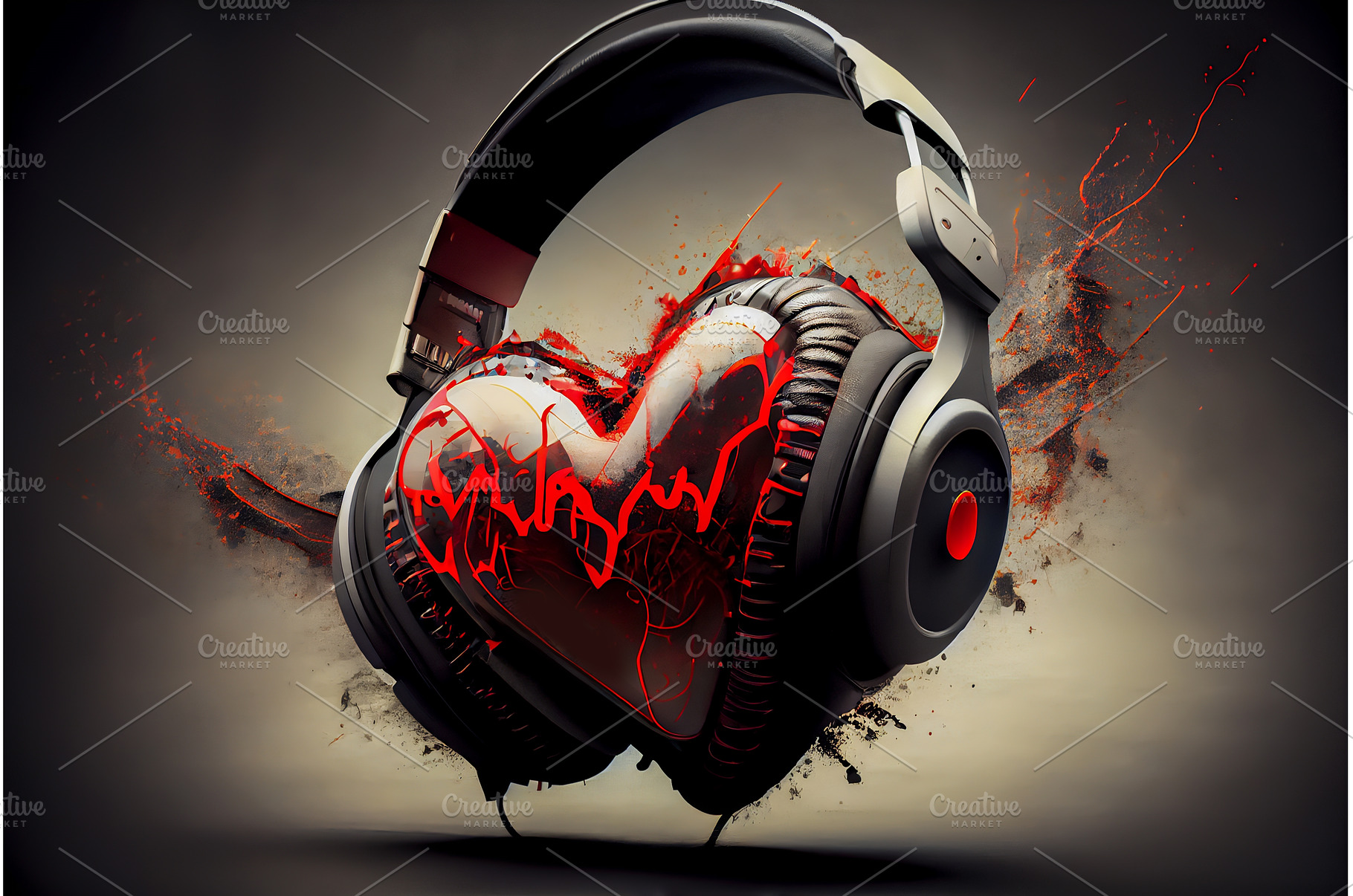Heart with Headphones, a Wallpaper Photo by BazziBa♥