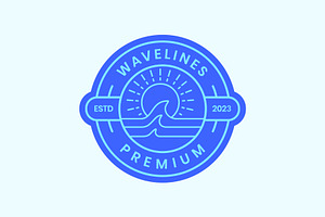 wave ocean sea with sunset logo, a Branding & Logo Template by devastd