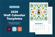 2026 InDesign Calendar Templates, a Marketing Template by Dandymark (Thumbnail 1 of 6)