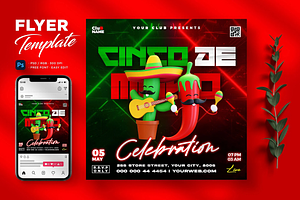 Cinco De Mayo Flyer Template, a Flyer Template by Hubzway