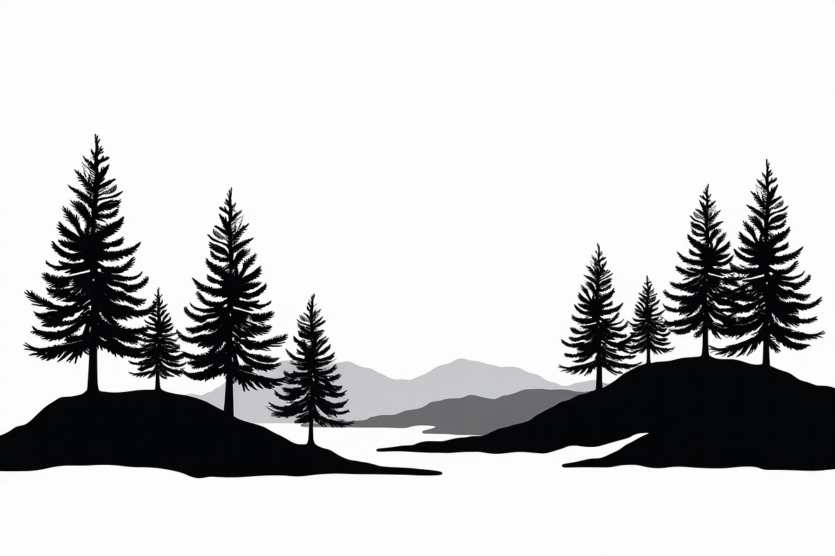 Pine Forest Silhouette Bundle, a Graphic by Creativeshirt (Photo 6 of 16)