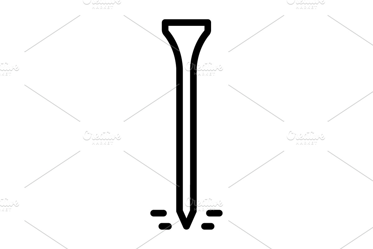 Tee stick black icon, an Outline Icon by Creative priyanka