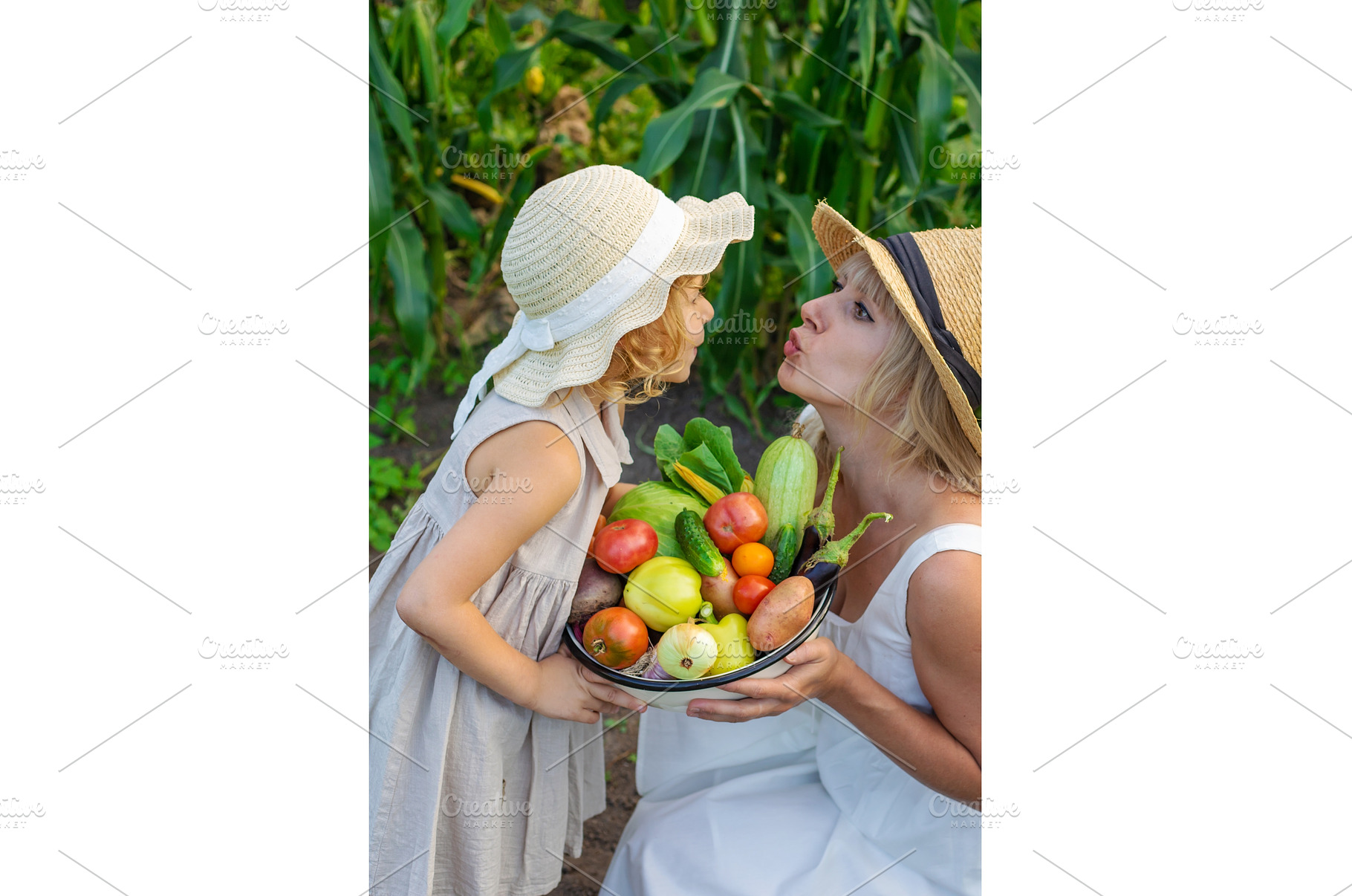 A child with a vegetable harvest in, a Nature Photo by yanadjana