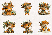 Whimsical Summer Highland Cow Clipar, an Illustration by CreationArt (Thumbnail 5 of 7)