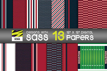Houston Texas Football Paper, a Pattern Graphic by Designs With Sass
