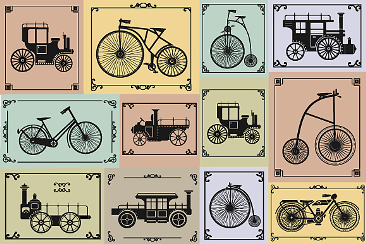 Retro Vintage Bike PNG PDF EPS, an Object Graphic by AlexZeL (Photo 2 of 6)