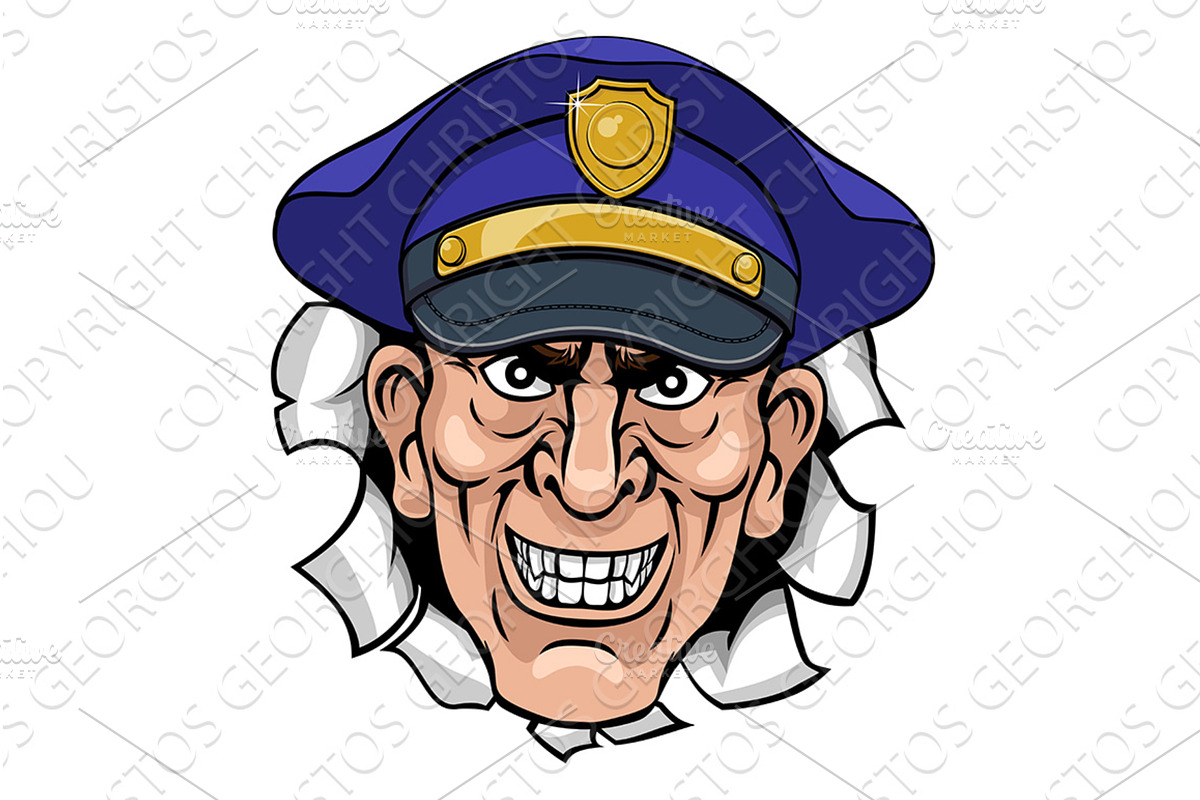 Policeman Mean Police Officer, a Person Illustration by Christos Georghiou