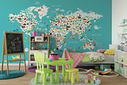 Cute Animals Vector World Map, an Animal Illustration by Pingebat (Thumbnail 9 of 14)