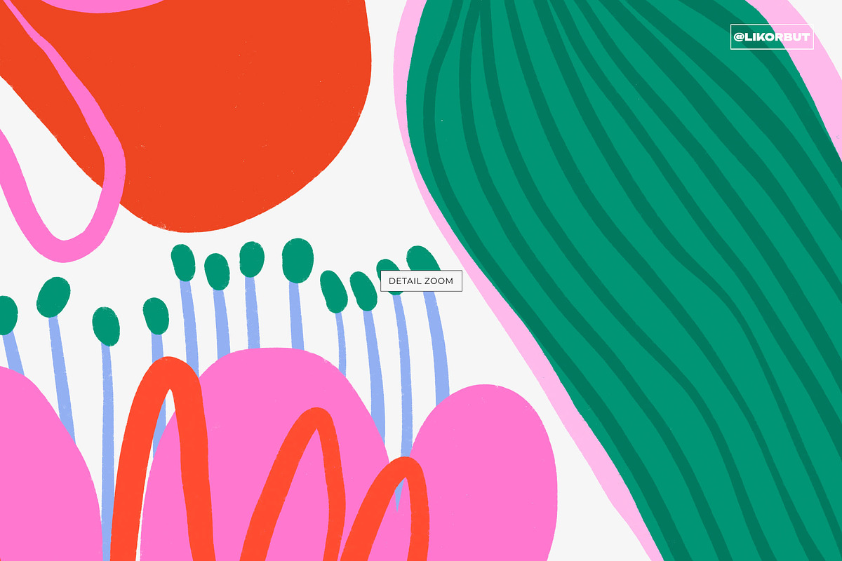 Flower Market Naive Abstract Blooms, a Decorative Illustration by likorbut (Photo 10 of 12)