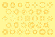 SUNS outline icons: 10 versions, an Outline Icon by beguima (Thumbnail 6 of 11)