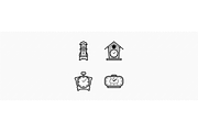 20 Watches & Clocks Icons, an Outline Icon by Jinro (Thumbnail 4 of 9)