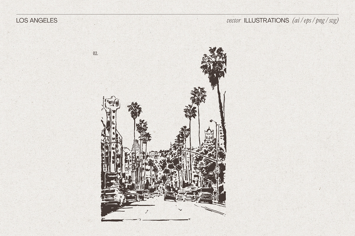 Los Angeles Cityscape Sketches, a Work Illustration by TheMountBirdStudio (Photo 4 of 6)