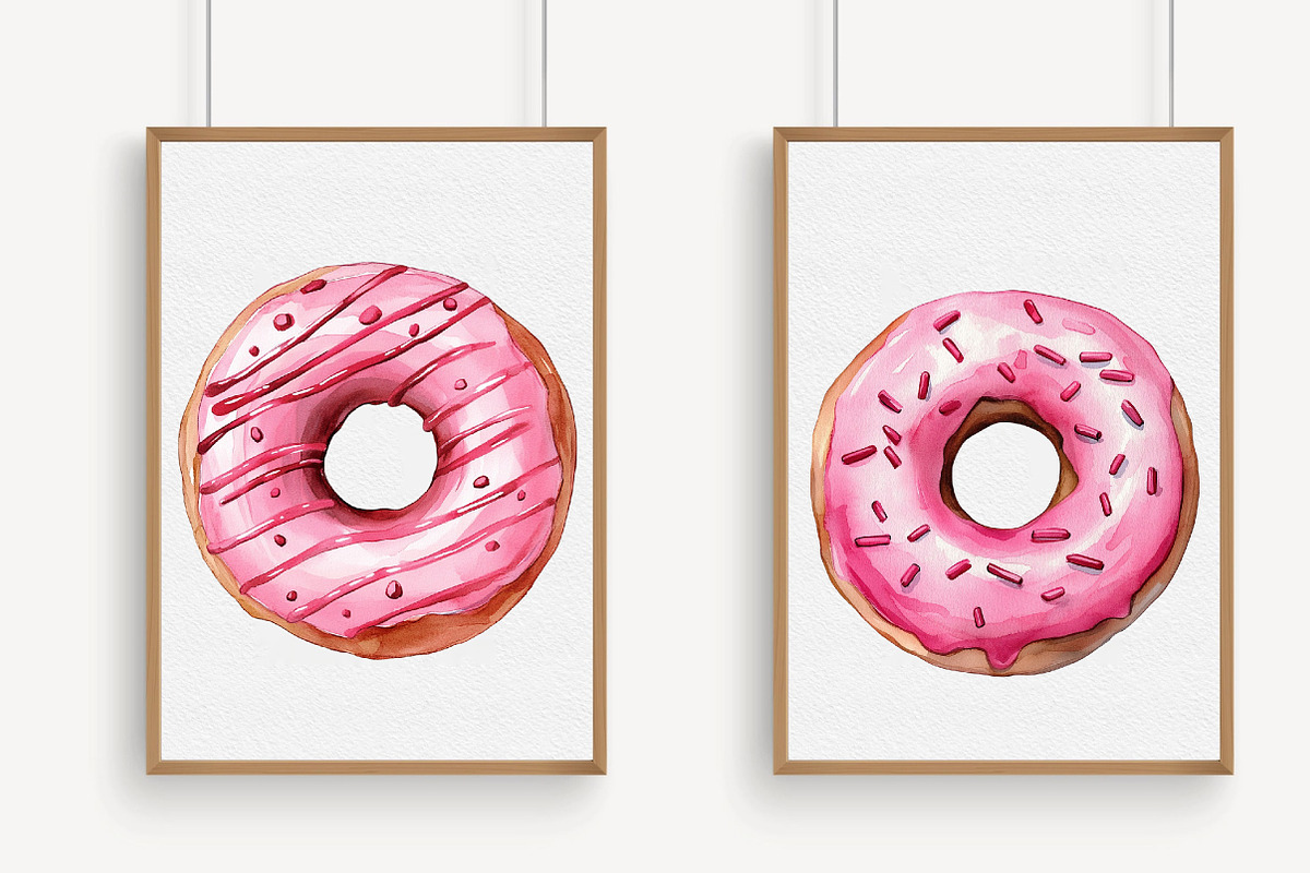 Watercolor Donut Clipart, an Illustration by Libby Wishes (Photo 6 of 7)