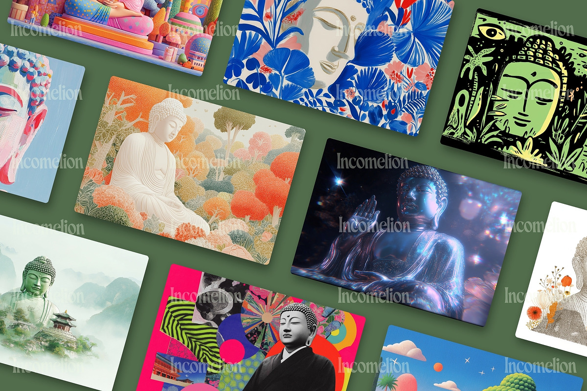 150 Spiritual Buddha Illustrations, a Decorative Illustration by Incomelion (Photo 17 of 21)