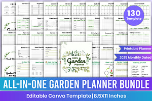2025 Garden Planner Bundle Canva Kdp, a Stationery Template by Mustafiz