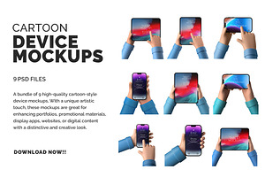 Device Cartoon Mockups, a Mockup by Bruno's Shop