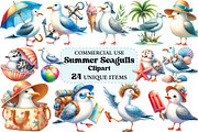 Summer Seagulls Clipart, an Illustration by Craft Nest (Thumbnail 1 of 5)