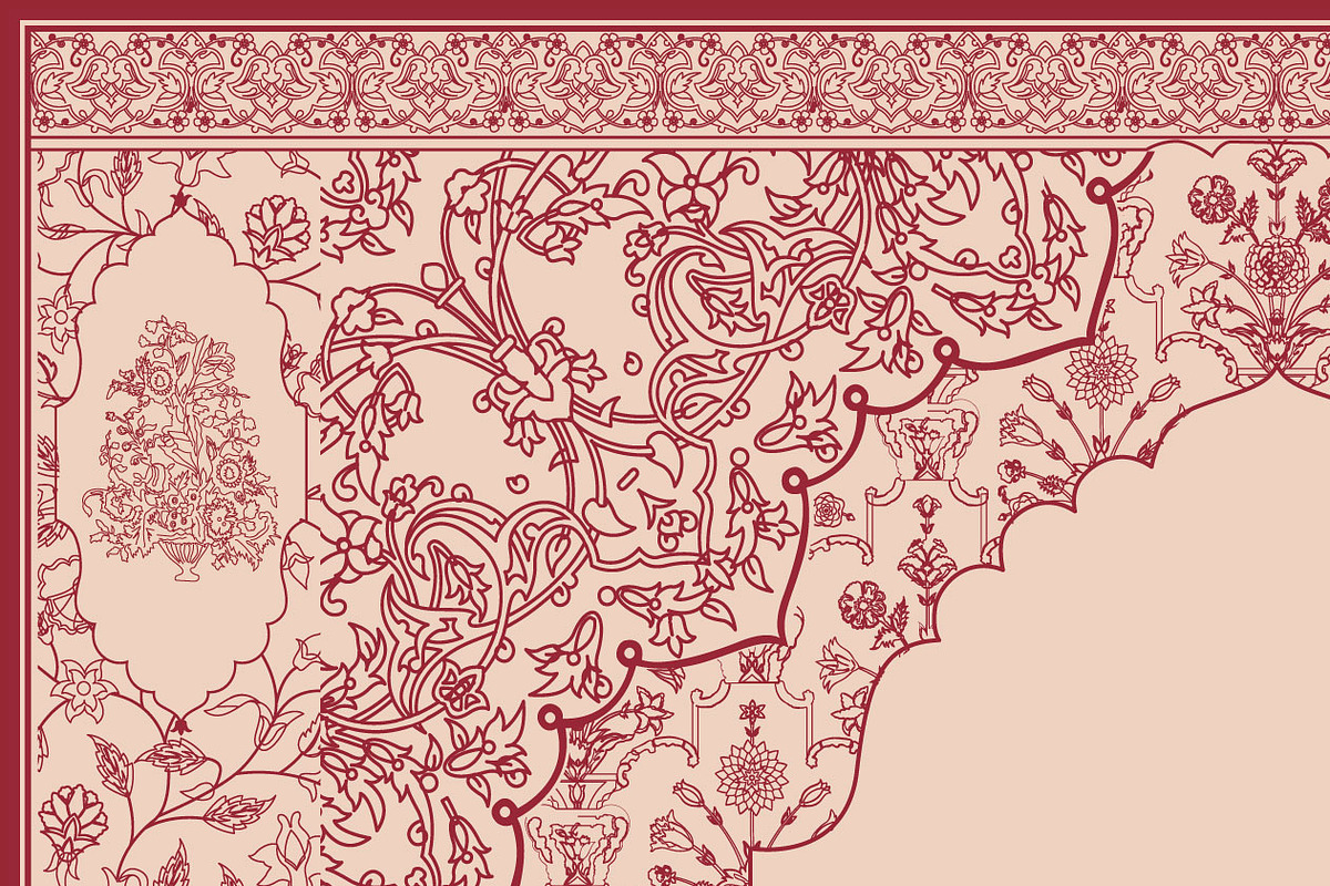 Islamic Mughal Decorative Frame, a Decorative Illustration by Mughal Wallpaper (Photo 3 of 3)