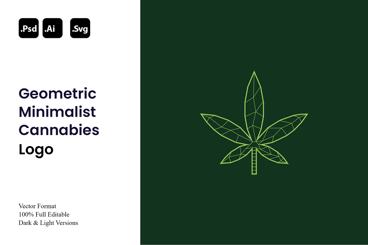 Geometric Minimalist Cannabis Logo, a Branding & Logo Template by Luxury Logos (Photo 1 of 4)
