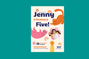 Cute Animal Kids Birthday Invitation, an Invitation Template by Neermana (Thumbnail 2 of 4)