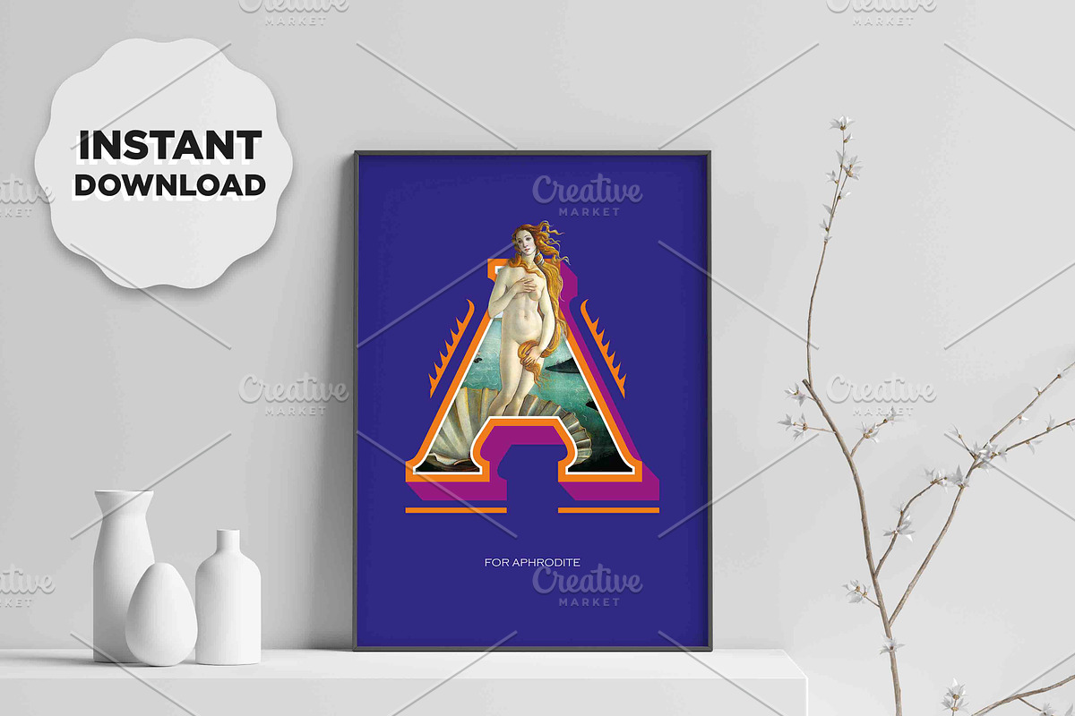 Mythological Alphabet Poster - A, an Illustration by SizenS (Photo 1 of 2)