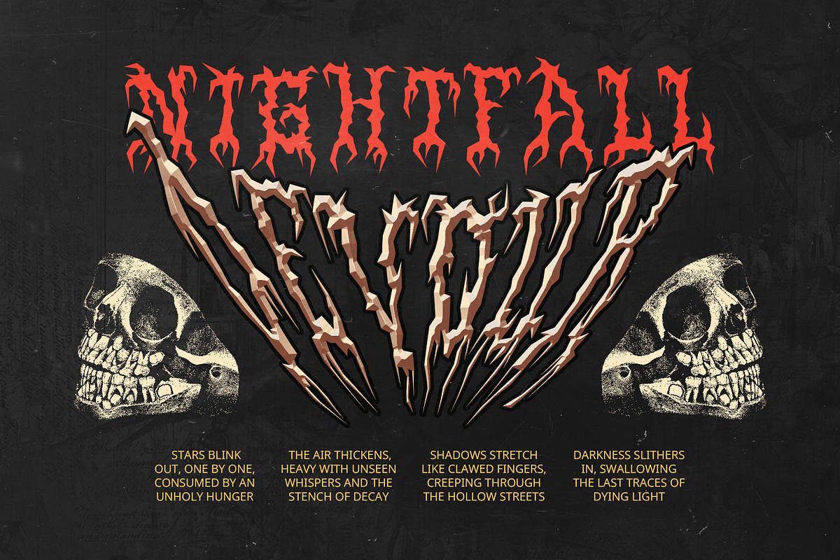 CS Snoring – Black Metal Font, a Blackletter Font by Craft Supply Co. (Photo 2 of 8)