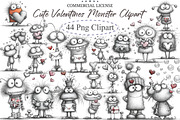 Whimsical Cute Valentines Monster Cl, an Illustration by designcity5 (Thumbnail 1 of 5)