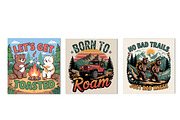 Vintage Summer Camping Sign, an Illustration by CreationArt (Thumbnail 3 of 3)