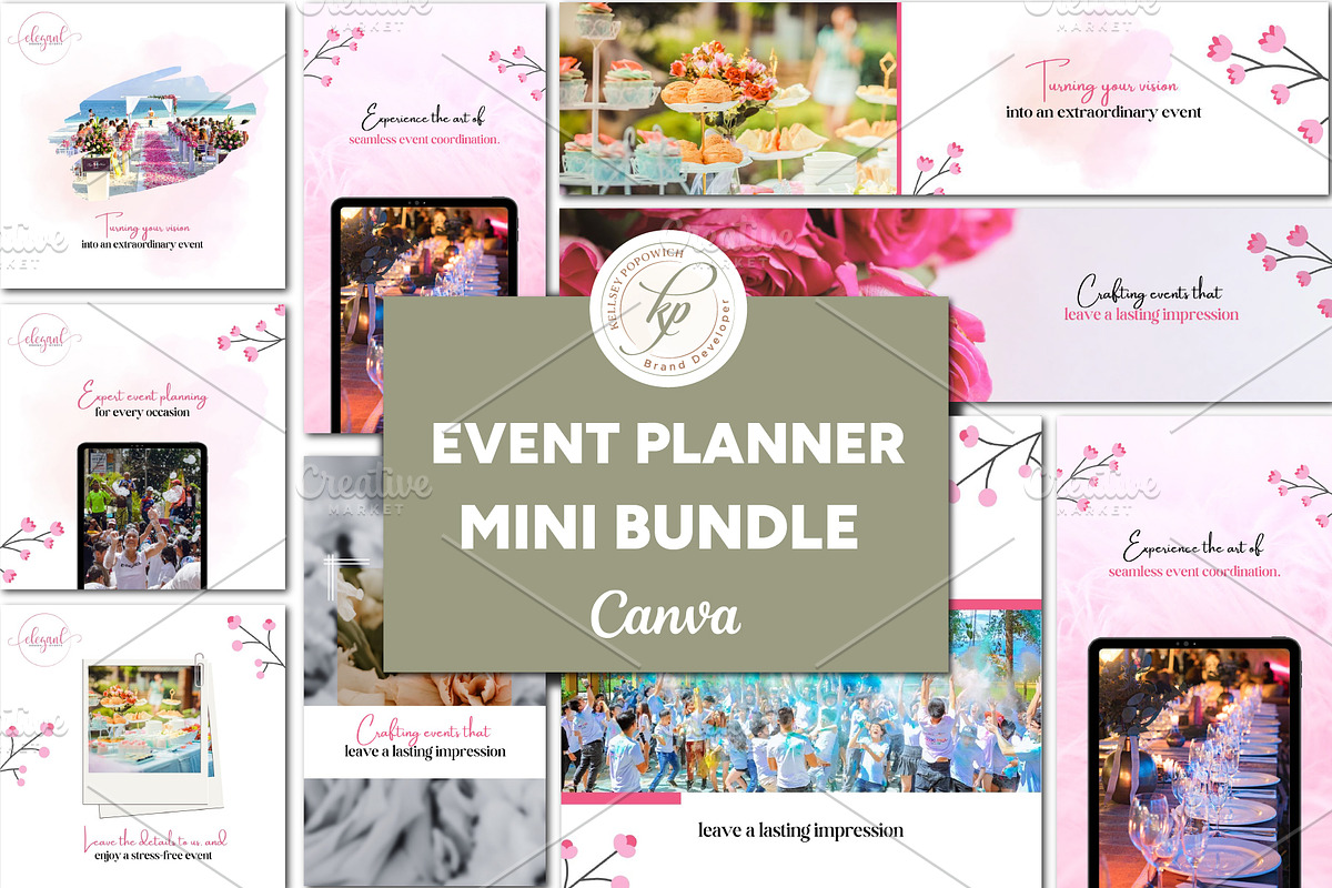 Event Planner Marketing Canva Bundle, a Social Media Template by Branding by Kellsey (Photo 1 of 5)