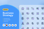Business Strategy Icon Set, an Outline Icon by Nathaya Studio (Thumbnail 1 of 2)