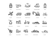 Transport, Vehicle icons, an Outline Icon by Tettygreen (Thumbnail 2 of 2)