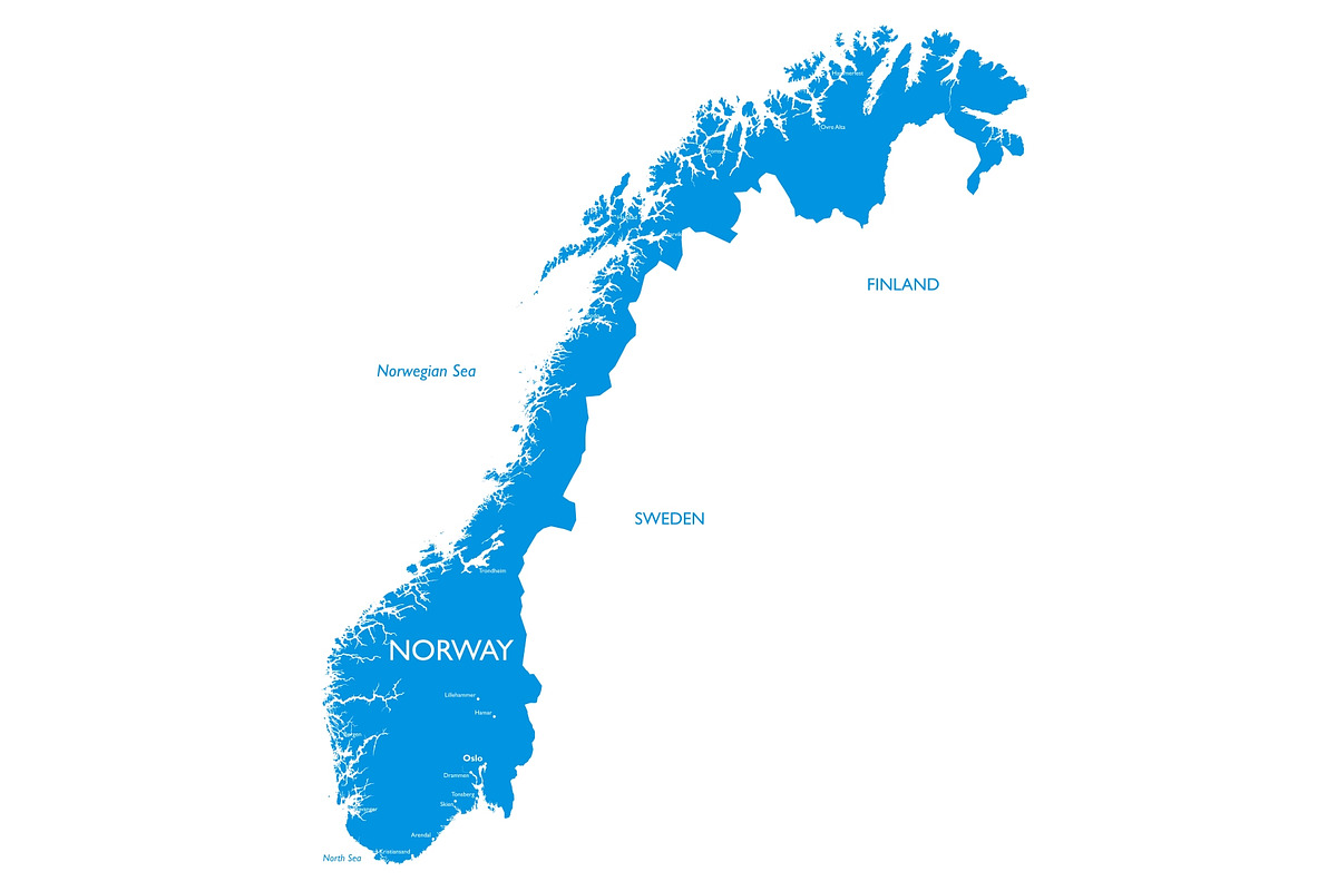 Vector map of Norway, an Illustration by ilynx (Photo 1 of 2)