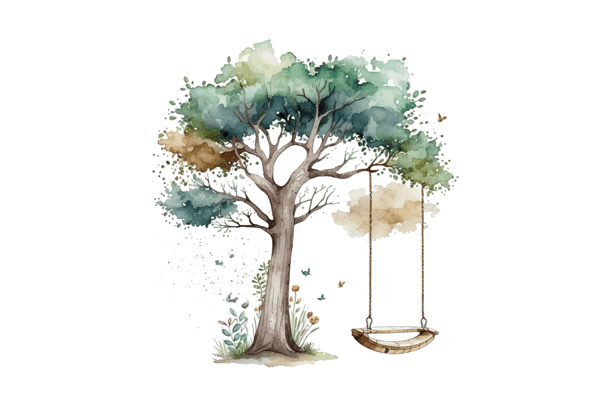 Watercolor Tree Swings Clipart Bundl, an Object Graphic by Regulrcrative (Photo 6 of 7)