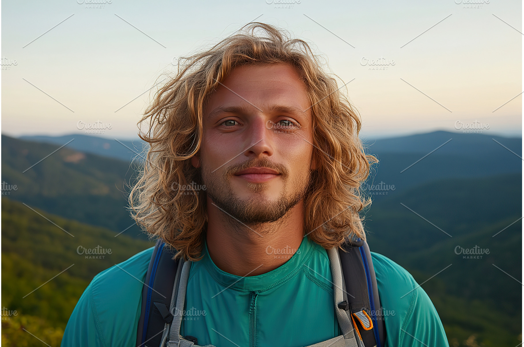 Hiker with Blond Hair Smiling, a Sports & Recreation Photo by Lermont51
