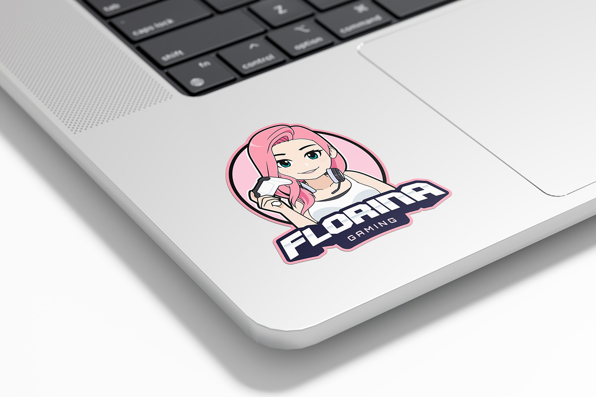 Florina Pink Hair Gamer Girl Logo, a Branding & Logo Template by tkzgraphic (Photo 2 of 2)