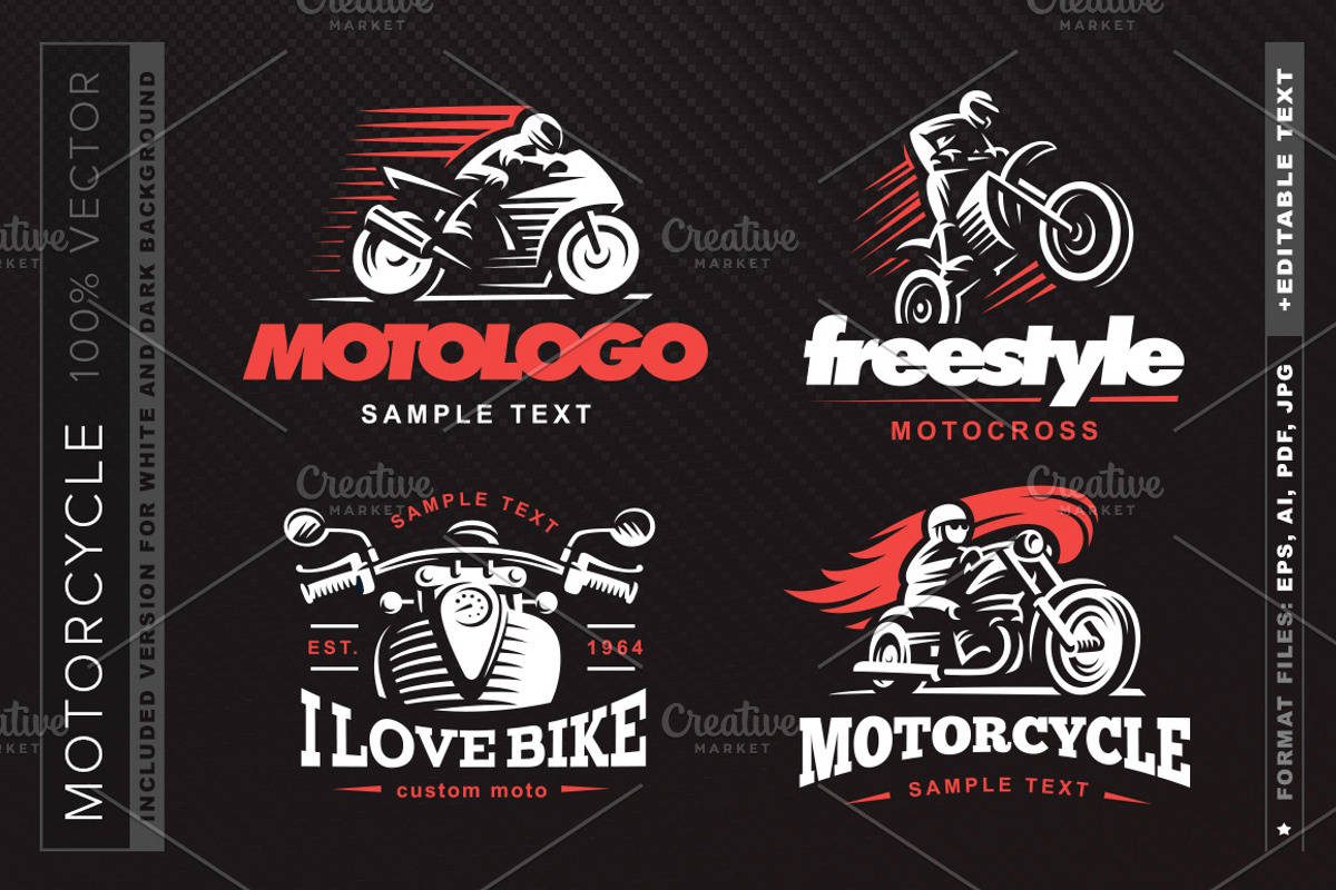 Motorcycle logo set., a Branding & Logo Template by SODESIGN (Photo 1 of 2)